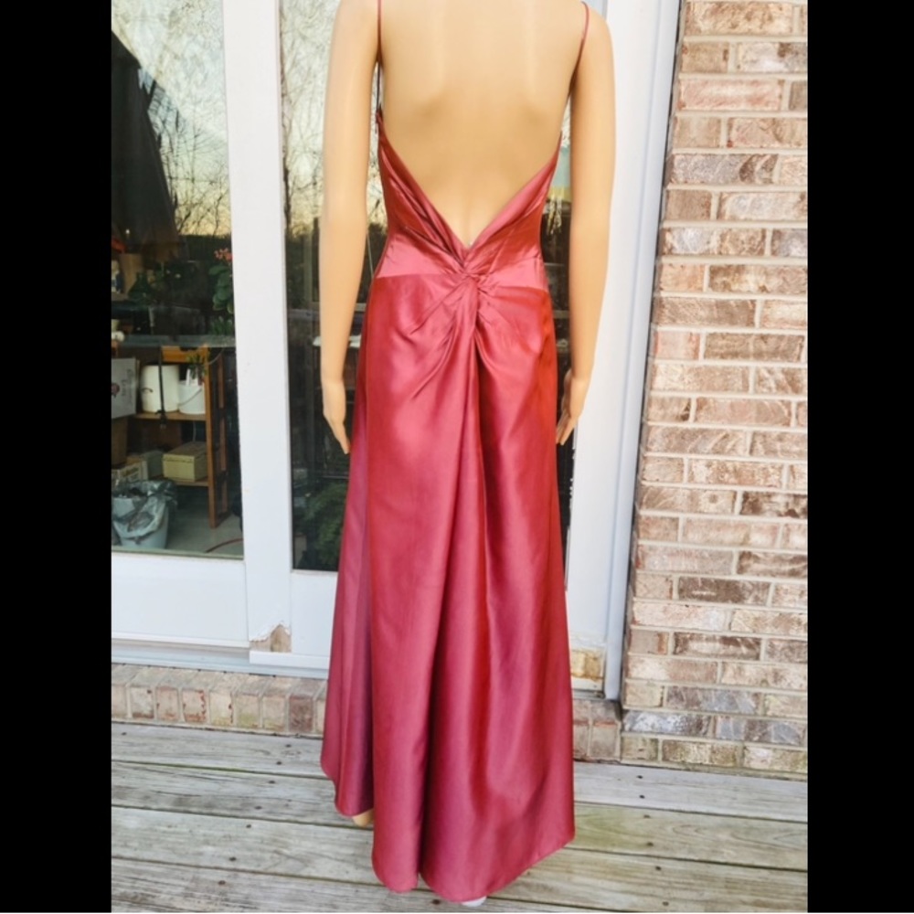 Y2K Stunning Vamp Goth Hollywood Glam Shimmer Evening Formal Prom Dress - Picture 4 of 10